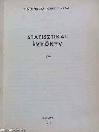 Statisztikai évkönyv 1976