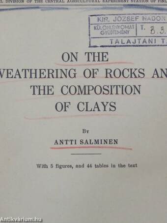 On the weathering of rocks and the composition of clays