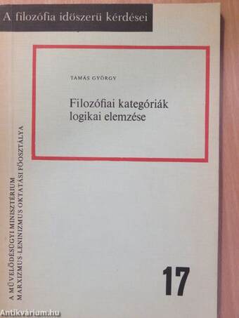 Filozófiai kategóriák logikai elemzése (dedikált példány)