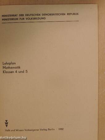 Lehrplan Mathematik Klassen 4 und 5