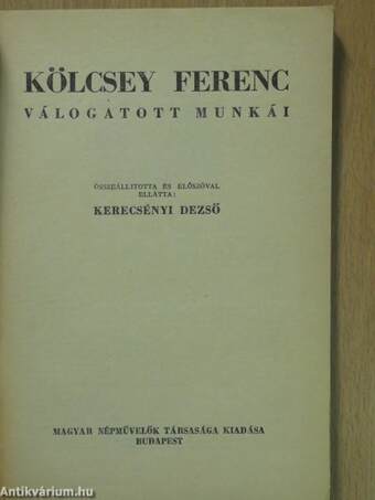 Kölcsey Ferenc válogatott munkái