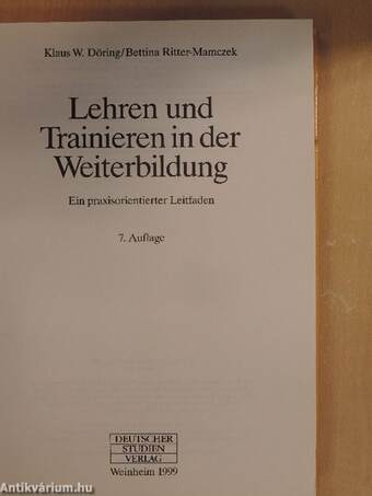 Lehren und Trainieren in der Weiterbildung