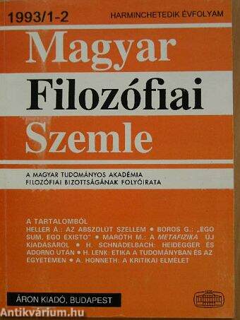 Magyar Filozófiai Szemle 1993/1-2.