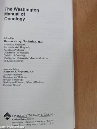 The Washington Manual of Oncology