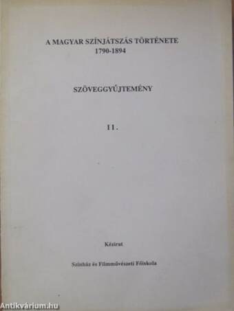 A magyar színjátszás története 1790-1894