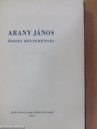 Arany János összes költeményei I-III.