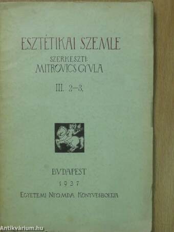 Esztétikai Szemle 1937. III. 2-3.