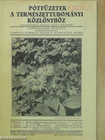 Pótfüzetek a Természettudományi Közlönyhöz 1940. július-szeptember