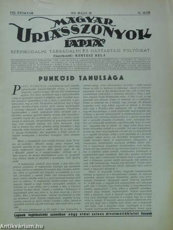 Magyar Uriasszonyok Lapja 1931. május 20.