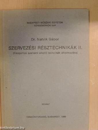 Szervezési résztechnikák II.