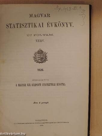 Magyar statisztikai évkönyv 1926