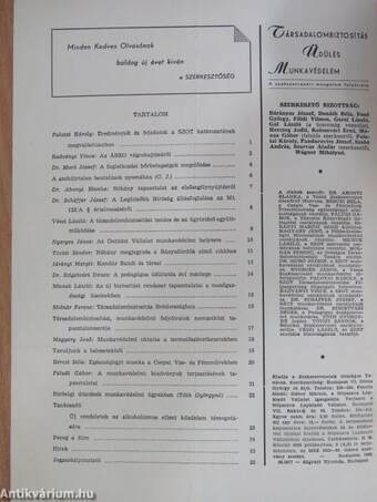 Társadalombiztosítás, üdülés, munkavédelem 1966. november-december