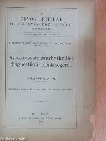 Az extrasystolés arhythmiák diagnostikai jelentőségéről