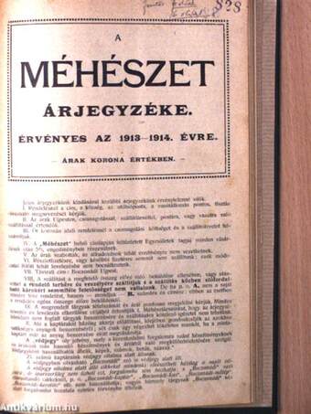 Méhészet 1913-1916. (vegyes számok) (6 db)