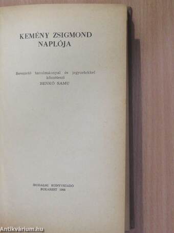 Kemény Zsigmond naplója