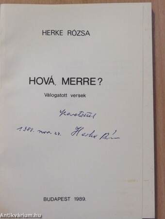 Hová, merre? (dedikált példány)