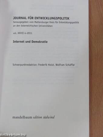 Journal für Entwicklungspolitik 2011/4