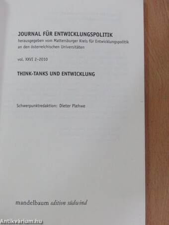 Journal für Entwicklungspolitik 2010/2