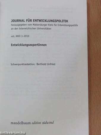 Journal für Entwicklungspolitik 2010/3