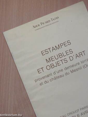 Estampes meubles et objets d'art