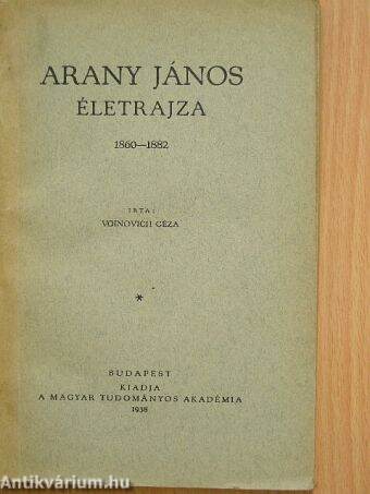 Arany János életrajza III.