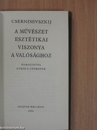 A művészet esztétikai viszonya a valósághoz