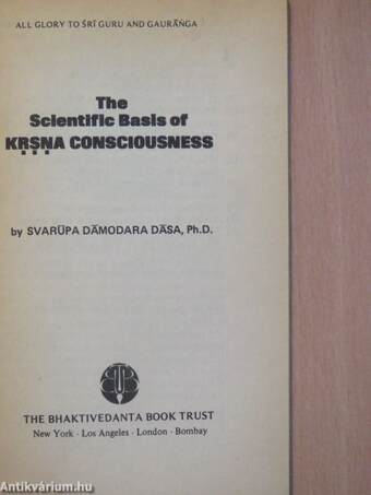 The Scientific Basis of Krsna Consciousness