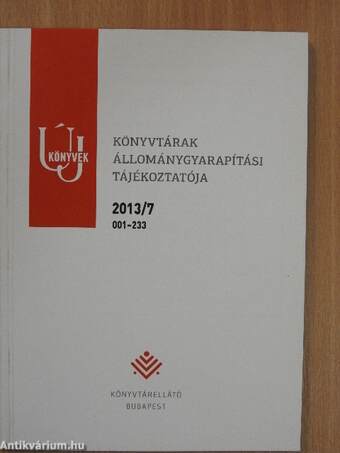 Új könyvek 2013/7.