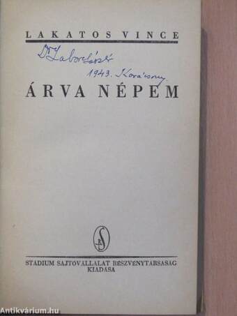 Árva népem