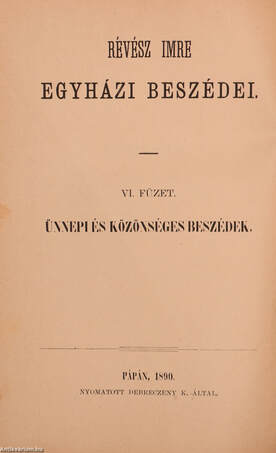 Ünnepi és közönséges egyházi beszédek I-V.