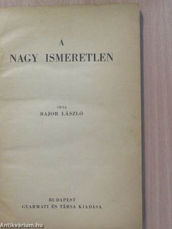 A nagy ismeretlen