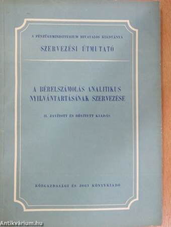 A bérelszámolás analitikus nyilvántartásának szervezése