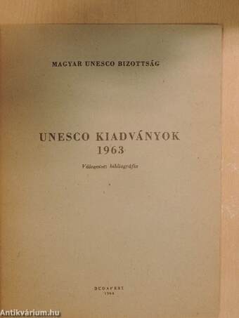UNESCO kiadványok 1963