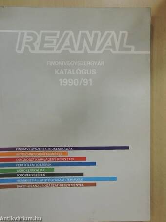 Reanal Finomvegyszergyár katalógus 1990/91