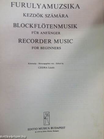 Furulyamuzsika/Blockflötenmusik/Recorder music