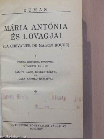 Mária Antónia és lovagjai I-III.