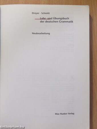 Lehr- und Übungsbuch der deutschen Grammatik