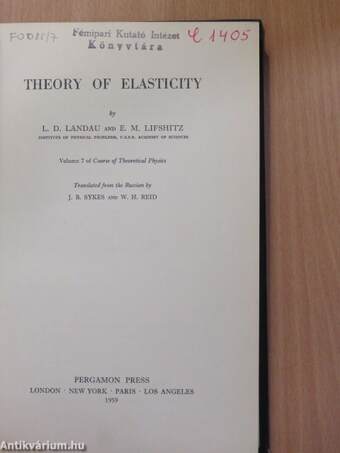 Theory of Elasticity