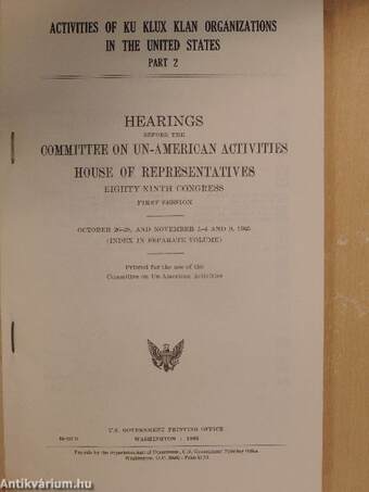 Hearings before the Committee on Un-American Activities House of Representatives