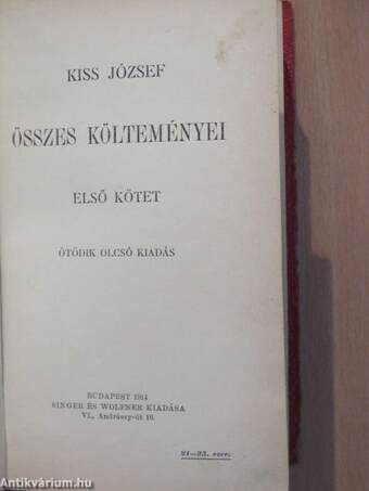 Kiss József összes költeményei I-II.