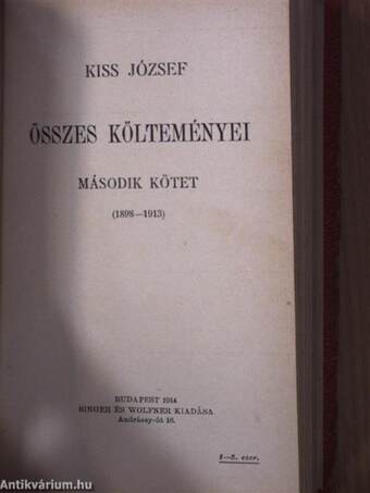 Kiss József összes költeményei I-II.