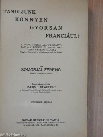 Tanuljunk könnyen, gyorsan franciául