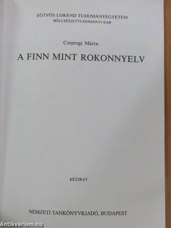 A finn mint rokonnyelv