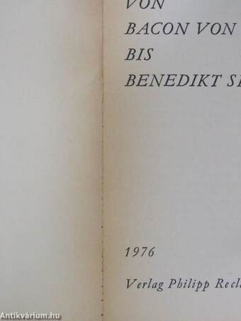 Geschichte der Neuern Philosophie von Bacon von Verulam bis Benedikt Spinoza