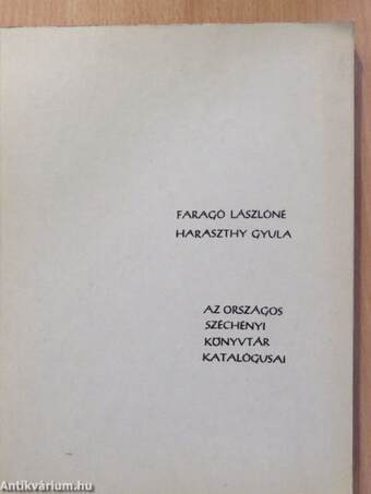 Az Országos Széchényi Könyvtár katalógusai (dedikált példány)