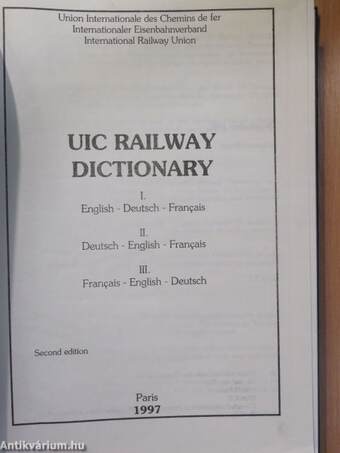 Uic railway dictionary (rossz állapotú)