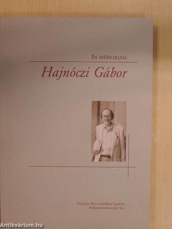 In memoriam Hajnóczi Gábor