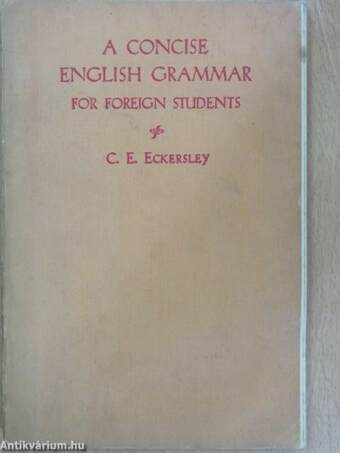 A Concise English Grammar for Foreign Students