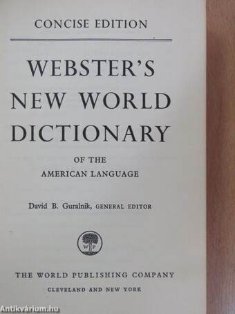 Webster's New World Dictionary of the American Language