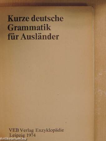 Kurze deutsche Grammatik für Ausländer